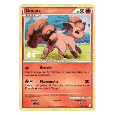 Carte Goupix - Commune (Brillante) de Pokémon HeartGold SoulSilver 87/123