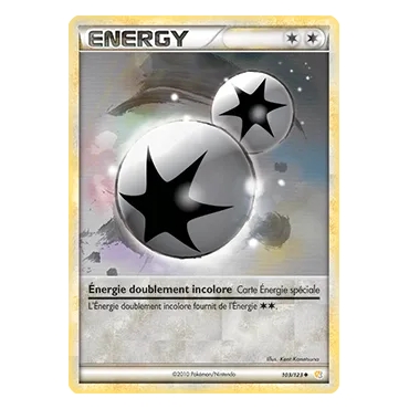 Carte Énergie doublement incolore - Peu commune (Brillante) de Pokémon HeartGold SoulSilver 103/123