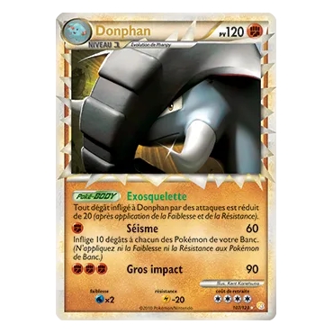 Découvrez Donphan, carte Rare Prime de la série HeartGold SoulSilver