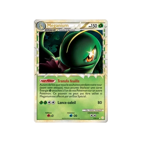 Meganium 109/123 : Joyau Rare Prime de l'extension Pokémon HeartGold SoulSilver