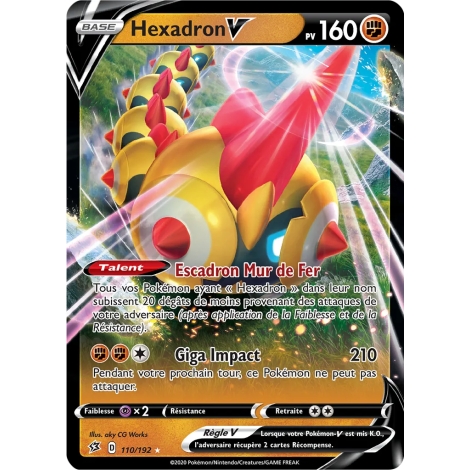 Hexadron 110/192 : Joyau Holographique rare V de l'extension Pokémon Épée et Bouclier Clash des Rebelles