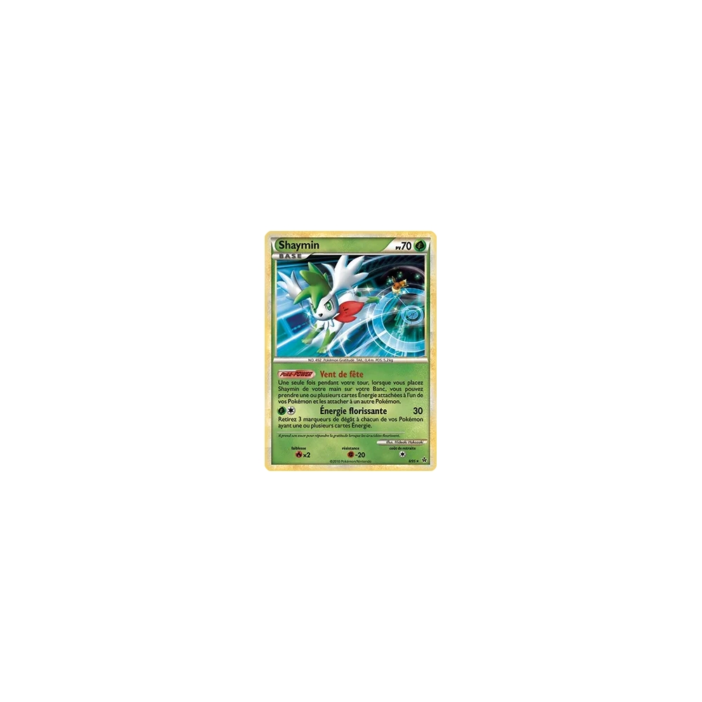 Découvrez Shaymin, carte Holographique rare de la série HS Déchaînement