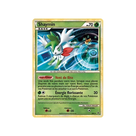 Découvrez Shaymin, carte Holographique rare de la série HS Déchaînement