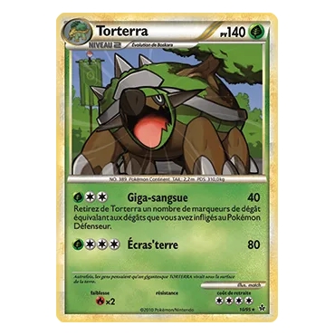 Découvrez Torterra, carte Holographique rare de la série HS Déchaînement