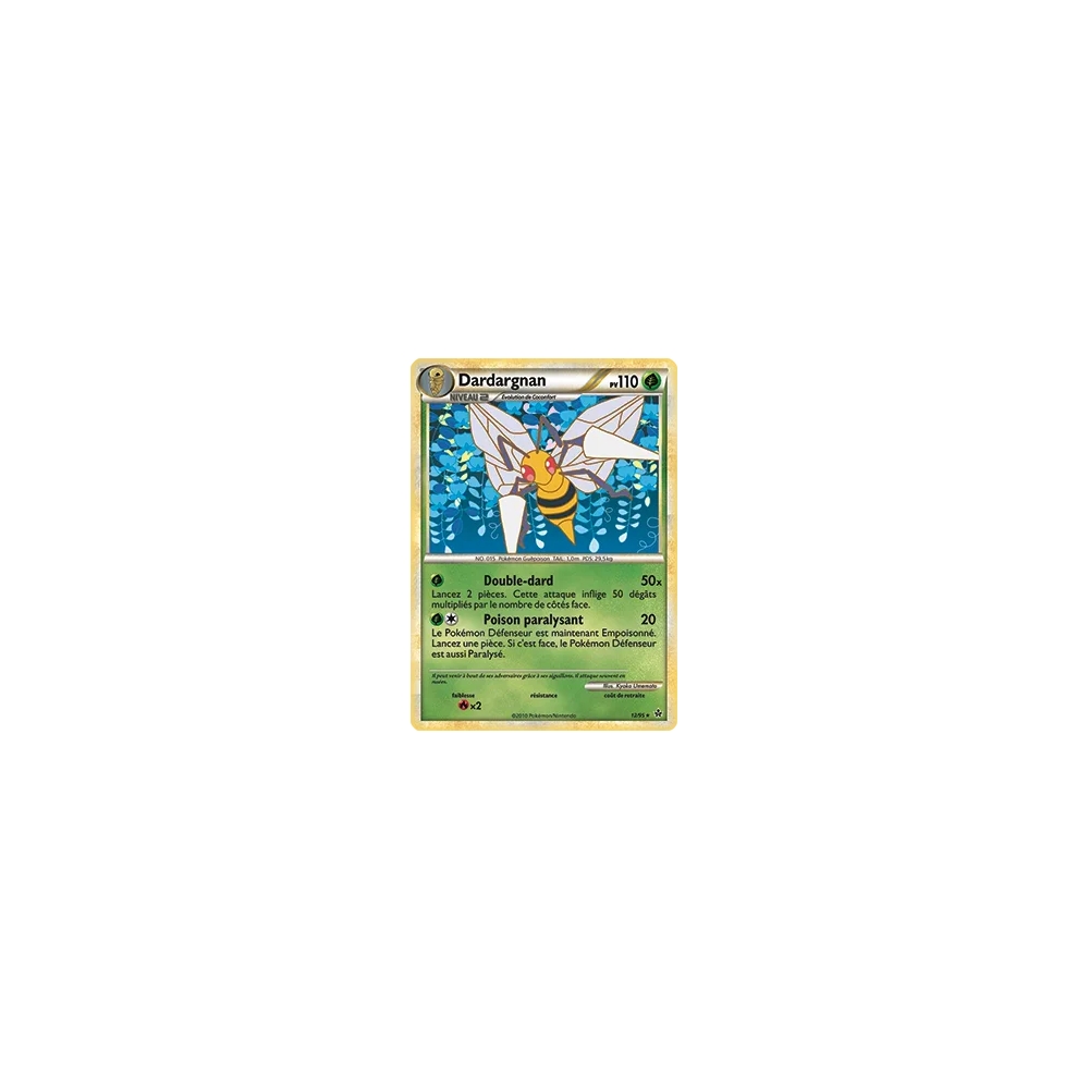 Carte Dardargnan - Rare (Brillante) de Pokémon HS Déchaînement 012