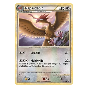 Carte Rapasdepic - Rare (Brillante) de Pokémon HS Déchaînement 15/95