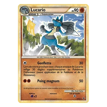 Lucario 19/95 : Joyau Rare (Brillante) de l'extension Pokémon HS Déchaînement