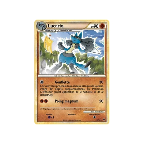 Lucario 19/95 : Joyau Rare (Brillante) de l'extension Pokémon HS Déchaînement