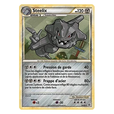 Steelix 24/95 : Joyau Rare (Brillante) de l'extension Pokémon HS Déchaînement