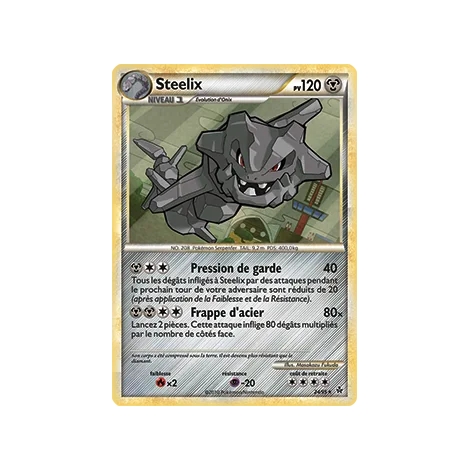 Steelix 24/95 : Joyau Rare (Brillante) de l'extension Pokémon HS Déchaînement