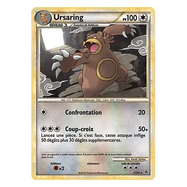 Carte Ursaring - Rare (Brillante) de Pokémon HS Déchaînement 27/95