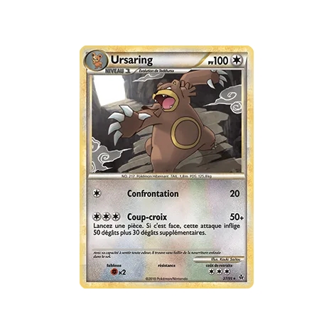 Carte Ursaring - Rare (Brillante) de Pokémon HS Déchaînement 27/95