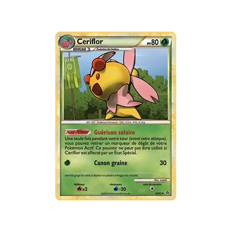 Carte Ceriflor - Peu commune (Brillante) de Pokémon HS Déchaînement 28/95