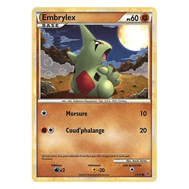 Carte Embrylex - Commune (Brillante) de Pokémon HS Déchaînement 51/95