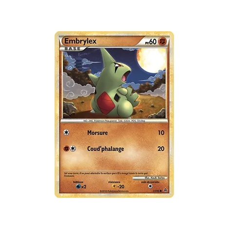 Carte Embrylex - Commune (Brillante) de Pokémon HS Déchaînement 51/95