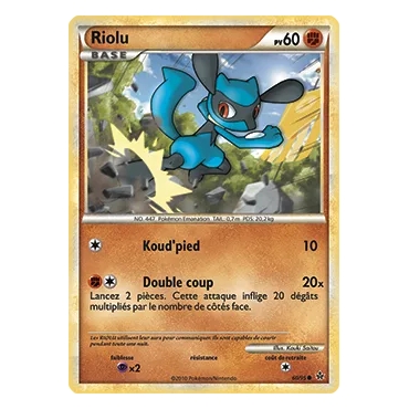 Découvrez Riolu, carte Commune (Brillante) de la série HS Déchaînement