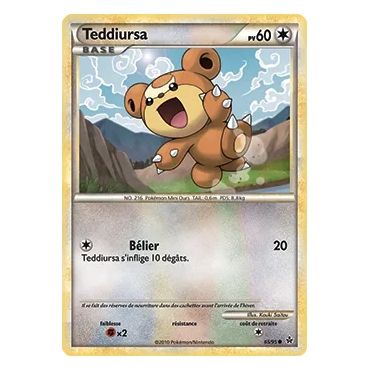 Teddiursa 65/95 : Joyau Commune (Brillante) de l'extension Pokémon HS Déchaînement
