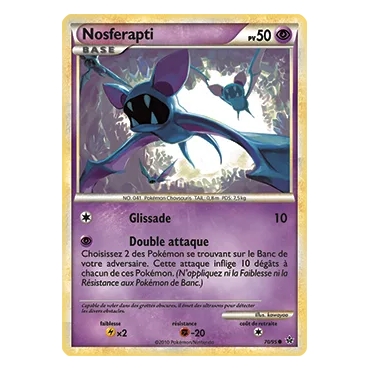 Carte Nosferapti - Commune (Brillante) de Pokémon HS Déchaînement 70/95