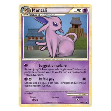 Mentali 002 : Joyau Holographique rare de l'extension Pokémon HS Indomptable