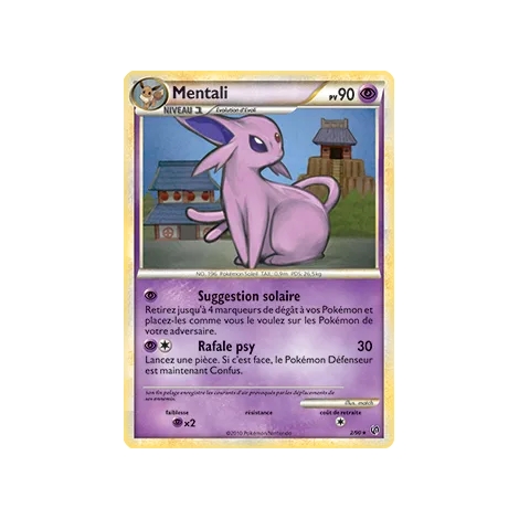 Mentali 002 : Joyau Holographique rare de l'extension Pokémon HS Indomptable