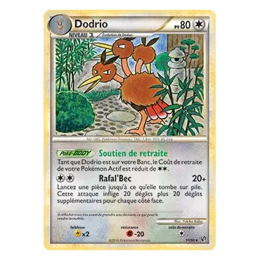 Découvrez Dodrio, carte Rare (Brillante) de la série HS Indomptable