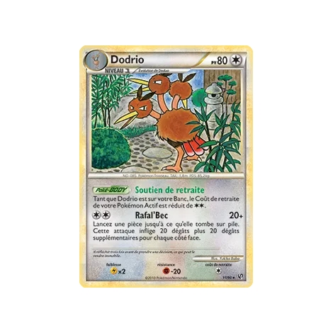 Découvrez Dodrio, carte Rare (Brillante) de la série HS Indomptable