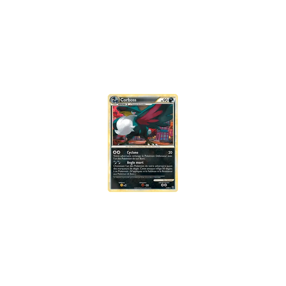 Corboss 15/90 : Joyau Rare (Brillante) de l'extension Pokémon HS Indomptable