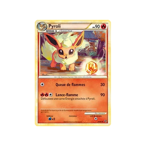 Pyroli 26/90 : Joyau Peu commune (Brillante) de l'extension Pokémon HS Indomptable