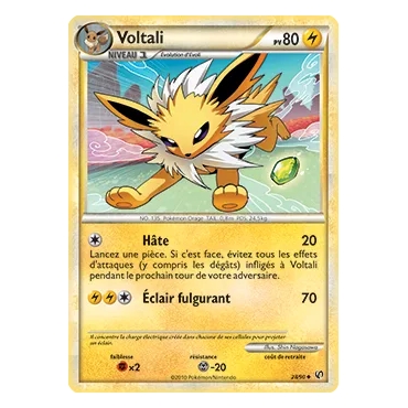 Découvrez Voltali, carte Peu commune (Brillante) de la série HS Indomptable