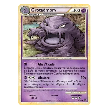 Carte Grotadmorv - Peu commune (Brillante) de Pokémon HS Indomptable 31/90