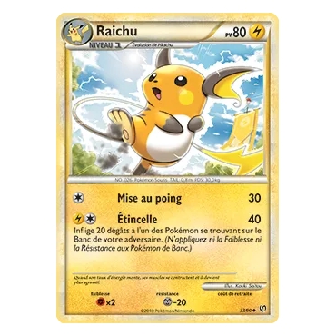 Raichu 33/90 : Joyau Peu commune (Brillante) de l'extension Pokémon HS Indomptable