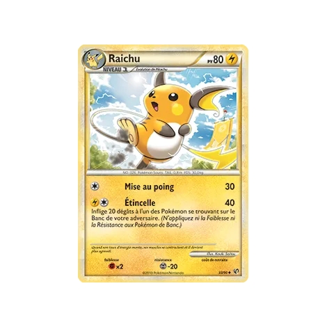 Raichu 33/90 : Joyau Peu commune (Brillante) de l'extension Pokémon HS Indomptable