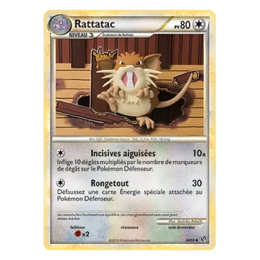 Rattatac 34/90 : Joyau Peu commune (Brillante) de l'extension Pokémon HS Indomptable