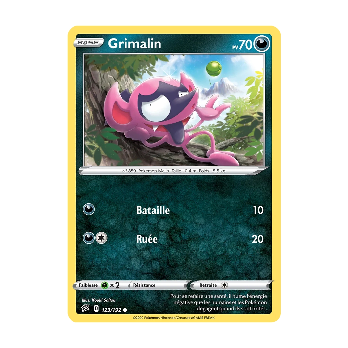 Carte Grimalin - Commune (Brillante) de Pokémon Épée et Bouclier Clash des Rebelles 123/192