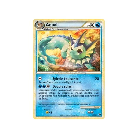 Carte Aquali - Peu commune (Brillante) de Pokémon HS Indomptable 41/90