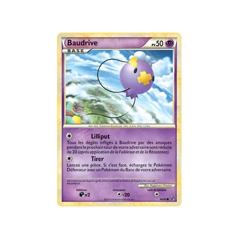 Carte Baudrive - Commune (Brillante) de Pokémon HS Indomptable 46/90