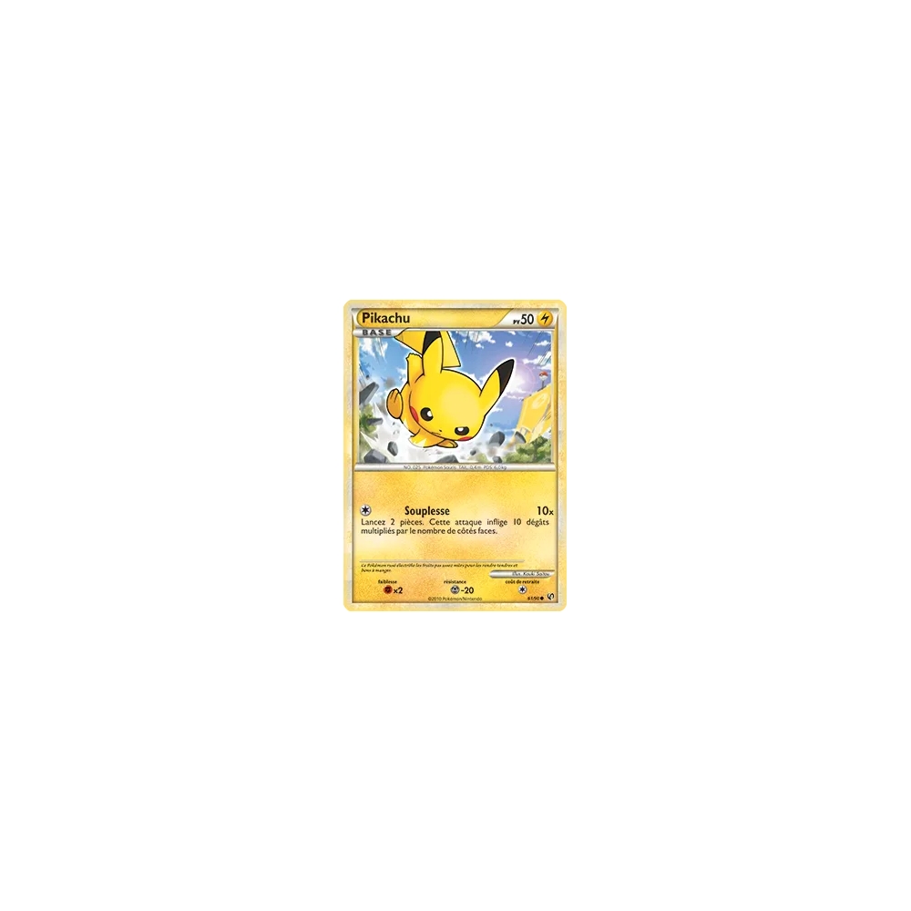 Carte Pikachu - Commune (Brillante) de Pokémon HS Indomptable 61/90