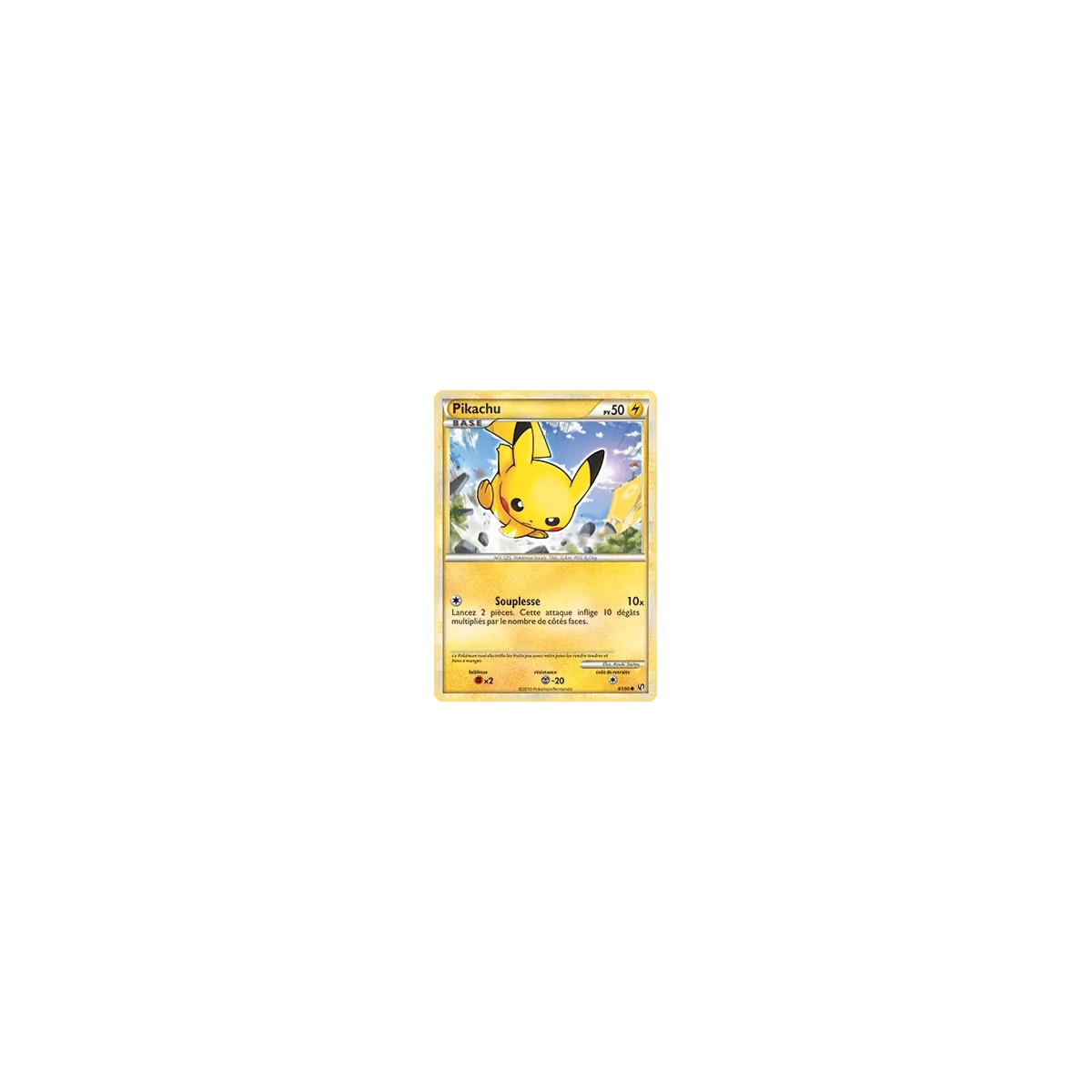 Carte Pikachu - Commune (Brillante) de Pokémon HS Indomptable 61/90