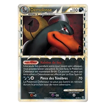 Carte Démolosse - Rare Prime de Pokémon HS Indomptable 82/90