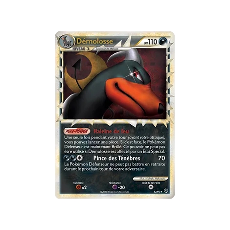 Carte Démolosse - Rare Prime de Pokémon HS Indomptable 82/90