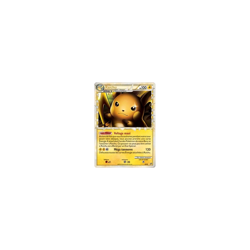 Découvrez Raichu, carte Rare Prime de la série HS Indomptable