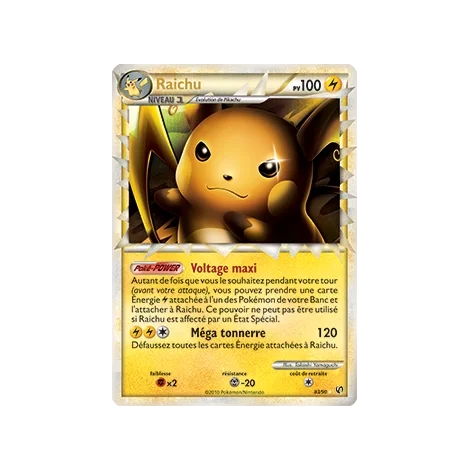 Découvrez Raichu, carte Rare Prime de la série HS Indomptable