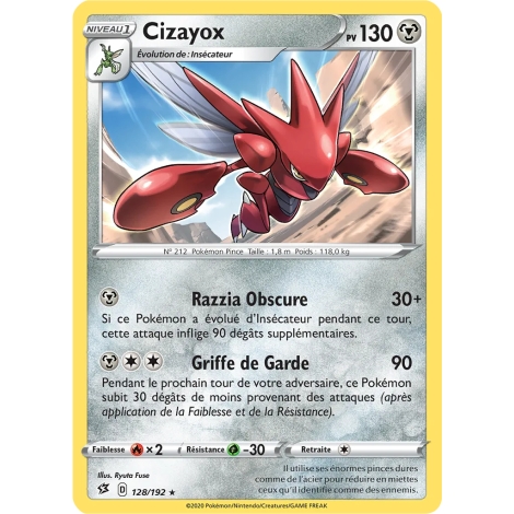 Cizayox 128/192 : Joyau Rare (Brillante) de l'extension Pokémon Épée et Bouclier Clash des Rebelles