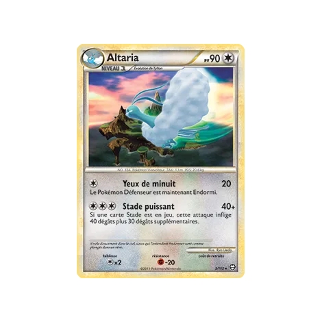 Découvrez Altaria, carte Holographique rare de la série HS Triomphe