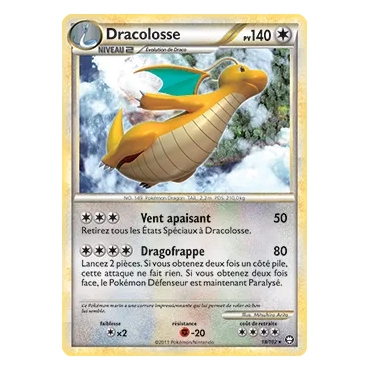 Carte Dracolosse - Rare (Brillante) de Pokémon HS Triomphe 18/102