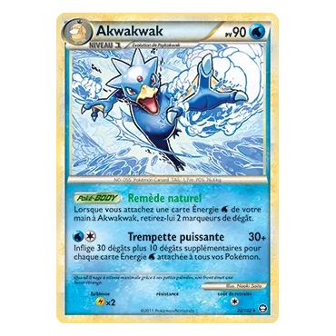 Carte Akwakwak - Rare (Brillante) de Pokémon HS Triomphe 22/102