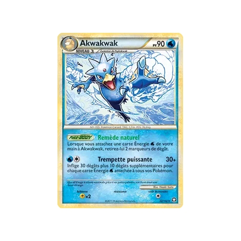 Carte Akwakwak - Rare (Brillante) de Pokémon HS Triomphe 22/102