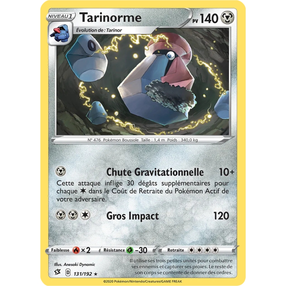 Carte Tarinorme - Rare (Brillante) de Pokémon Épée et Bouclier Clash des Rebelles 131/192