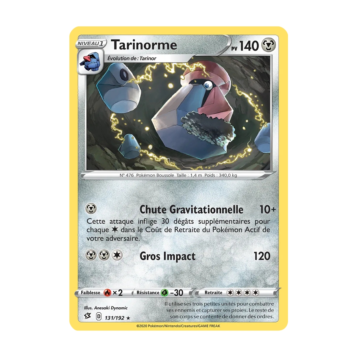 Carte Tarinorme - Rare (Brillante) de Pokémon Épée et Bouclier Clash des Rebelles 131/192