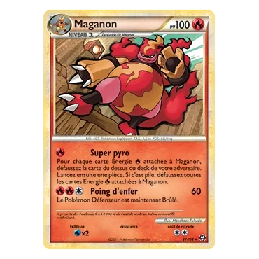 Carte Maganon - Rare (Brillante) de Pokémon HS Triomphe 27/102